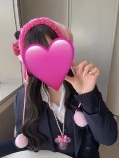 ミニービジュー付きピンク ファンキャップ