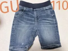 GU キッズ デニム ハーフパンツ 110cm