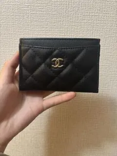 CHANEL ブラックレザー カードケース