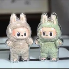 値下げ★ラブブ LABUBU ケース 保護ケース 2個セット 立ち クリア 透明