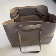 カーキグレーレザー風トートバッグ