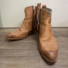 3F Bronco 本革 ウエスタンブーツ 25.5cm サイドジップ キャメルのサムネイル