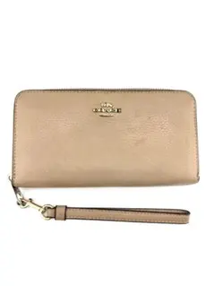 COACH ラウンドファスナー ベージュ レザー 長財布 C4451 IMTAU