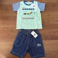 新品タグ付き　KP トレインTシャツ+ハーフパンツ　　セット　80のサムネイル