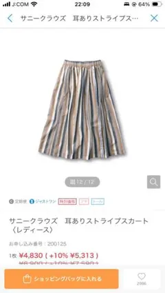 耳ありストライプスカートのサムネイル