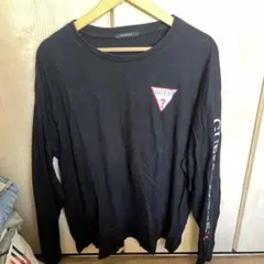GUESS ブラック 長袖Tシャツ トライアングルロゴのサムネイル