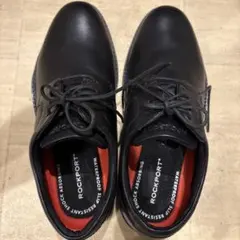 ROCKPORT ブラック レザーシューズ 防水防滑　24.5cm