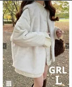 GRL ファーベストXキルティングジャケットセット アウター　アイボリー　L