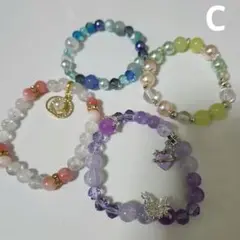 カラフルガラスビーズブレスレット４本セット
