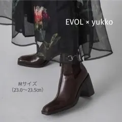 【美品】EVOL Yukko コラボ ショートブーツ ブラウン Mサイズ