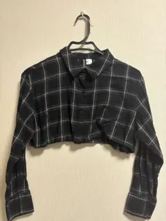 H&M DIVIDED ブラックチェックシャツ M