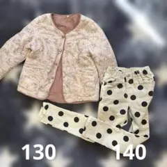 薄手ダウンジャケットとドット柄パンツ　セット