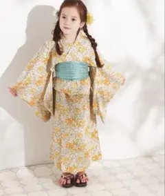 試着のみ❀ペアマノン　2WAY セパレートガールズ浴衣　110