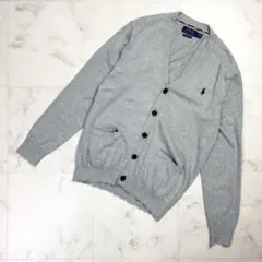 美品 ポロラルフローレン ロングカーディガン グレー サイズSP*PD10