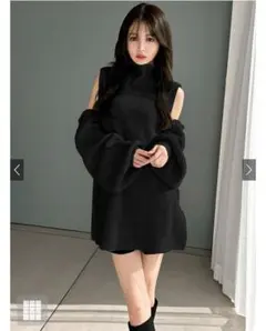 袖2Wayハイネックニットトップス[dr548]