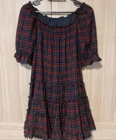 平成 古着 y2k チェックワンピース