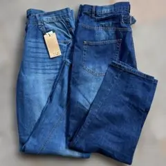 LARU レディースデニムテーパードパンツ２枚セット　3Ｌ