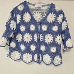 PAGEBOY クロシェ編み 半袖カーディガンのサムネイル