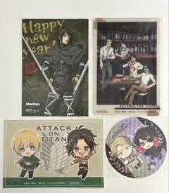 進撃の巨人 ポストカード・ブロマイド・コースター　ハンジ　4点セット