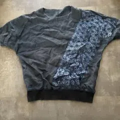 ネイビー半袖Tシャツ 立体花模様　コムサイズム