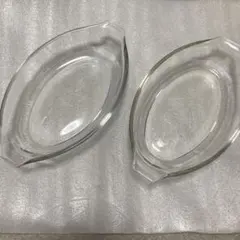 未使用iwaki PYREX パイレックス耐熱ガラス グラタン皿ペア 日本製のサムネイル