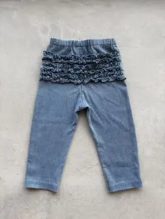 プティマイン　フリル付きデニムレギンス