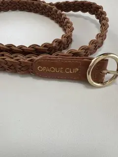 OPAQUE.CLIP 編み込みブラウンベルト ゴールド バックル