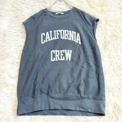 6787 BEAUTY&YOUTH ビッグプリント F スウェットノースリーブ