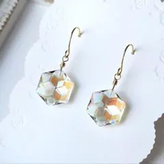 No.1802★14kgf スワロフスキー ピアス　オーロラ　クリスタル