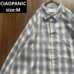 CIAOPANIC★オンブレチェックシャツ★ユニセックス★ブルー★M