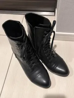 卒業式　黒ブーツ　25cm 編み上げ　厚底