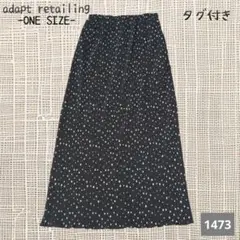 A-1473〈adapt retailing〉ドット柄 プリーツスカートfree