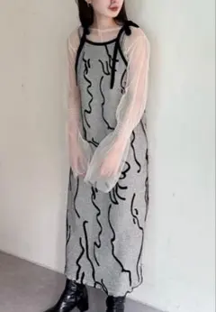 kastane ジャガードニットワンピース