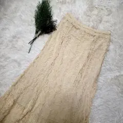 ROPE PICNIC 38 総レースロング丈スカート オフホワイト 極美品