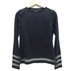 HERMES(エルメス) 長袖Tシャツ 36 S黒×カーキ×マルチ クルーネック 