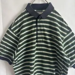 【人気柄】　LACOSTE 半袖ポロシャツ　ワニロゴ　ボーダー柄　文字ワニ