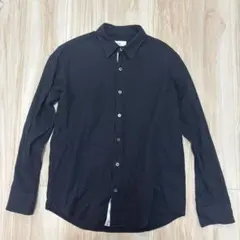 【古着】CK CALVIN KLEIN ブラック長袖シャツ Lサイズ