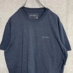 エディーバウアー　ワンポイント　刺繍ロゴ　グレー　Tシャツ 古着　M