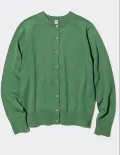 UNIQLO クルーネックカーディガン 長袖 グリーン