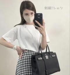 maison de dolceメゾンドドルチェ アシンメトリーTシャツ ブラック