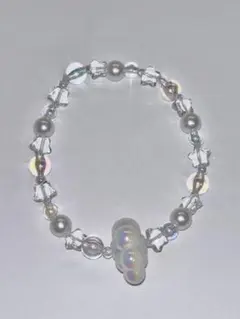 雲 ビーズ ブレスレット ハンドメイド 白 サブカル 天使界隈 ホワイト y2k