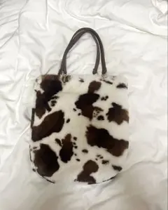 カウ柄 ボア トートバッグ