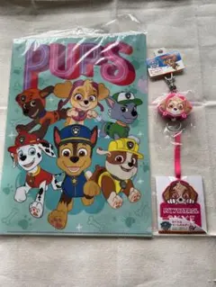 パウパトロール　クリアファイル　スカイネームタグ　リールキーホルダー　3点セット