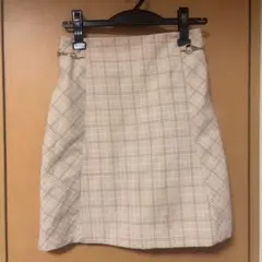 ベージュ チェック柄 タイトスカート INGNI