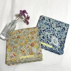 【新品】リバティインターモード　刺繍大判ハンカチ　イニシャルY 花柄2枚セット
