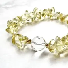 レモンクォーツ ブレスレット 天然石 ハンドメイド No.6