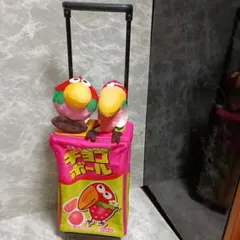 森永チョコボール　いちごキョロちゃん　キャリーケース、マスコットセット売り
