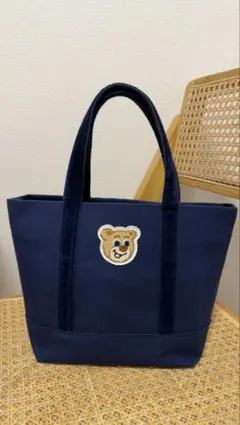 フェイラー LOVERARY オールドテディ ワッペン ミニトート ネイビー L