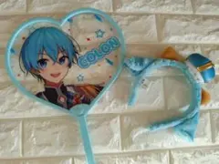 すとぷり　ころん　COLON ハート型うちわと耳付きカチューシャ