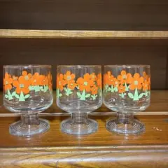 昭和レトロポップ 花柄 デザートグラス 3個セットのサムネイル